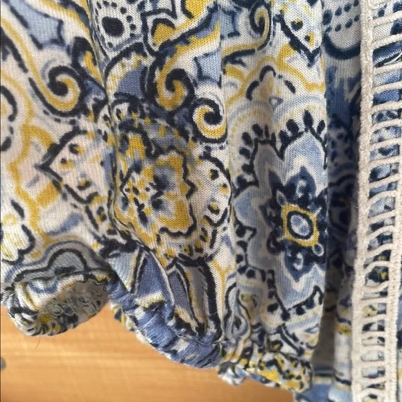 Style & Co. Blue and White Paisley Blouse Relaxed Fit - Picture 5 of 8